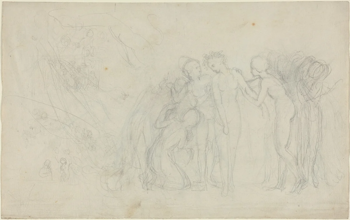 Group of Female Figures by John Flaxman, drawing, 1755-1826