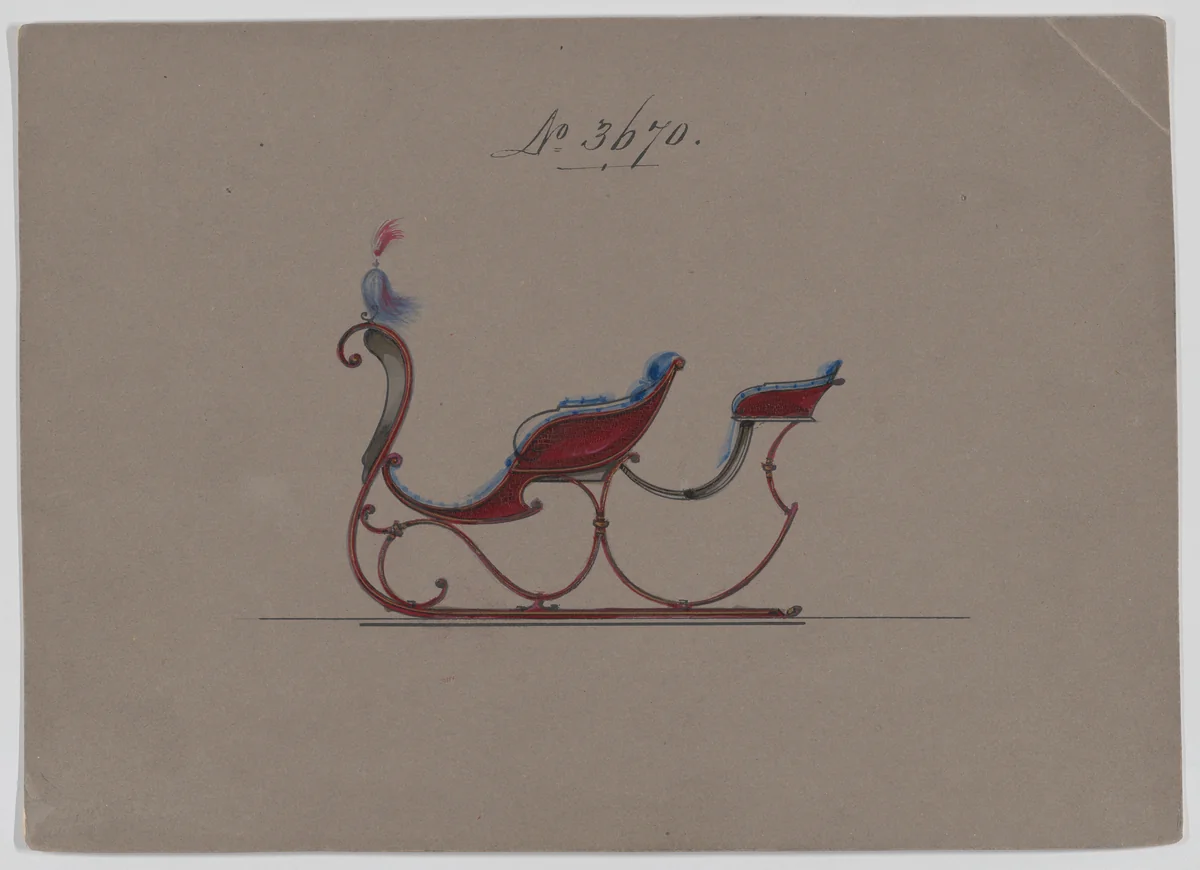 Sleigh with Rumble Seat # 3670 by Brewster & Co., drawing, 1881