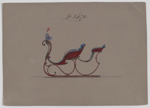 Sleigh with Rumble Seat # 3670 by Brewster & Co., drawing, 1881