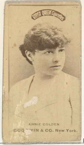 Annie Golden, from the Actors and Actresses series (N171) for Gypsy Queen Cigarettes by Goodwin & Company, photograph, 1886-1890