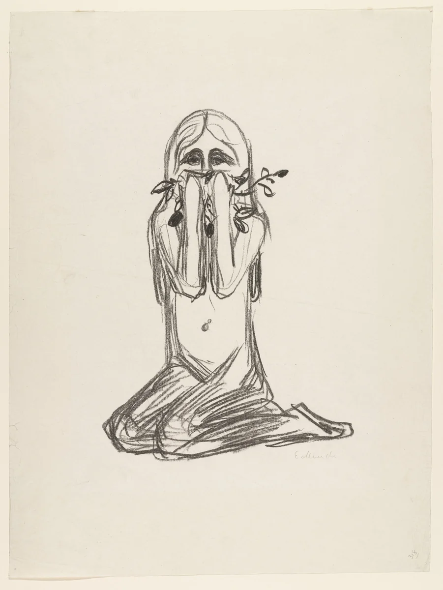 Omega and the Flower (Omega og blomsten) by Edvard Munch, print, 1908