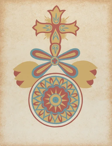 Santa Barbara Mission Doorway Design from the portfolio "Decorative Art of Spanish California" by American 20th Century, index of american design, 1935-1942