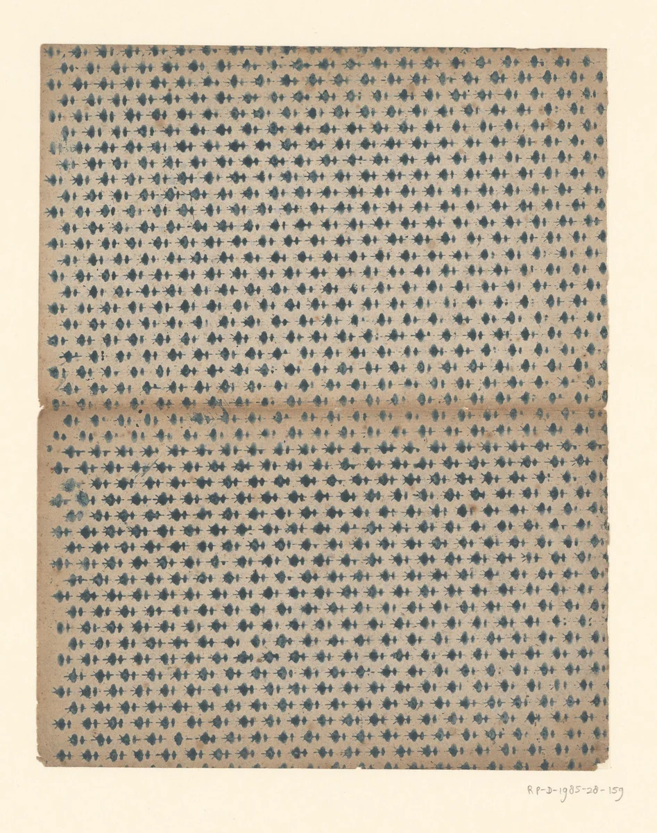 Blad met strooipatroon van rond motief by anonymous, other, 1750-1900