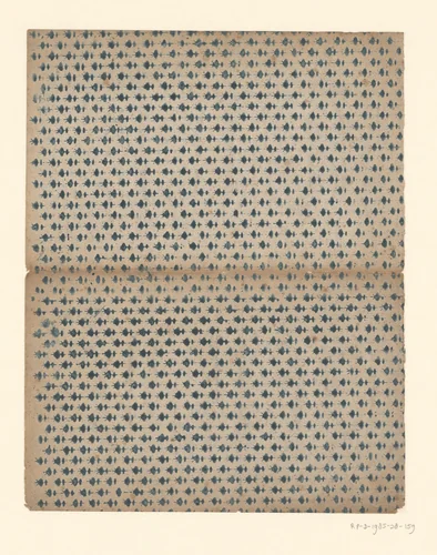 Blad met strooipatroon van rond motief by anonymous, other, 1750-1900