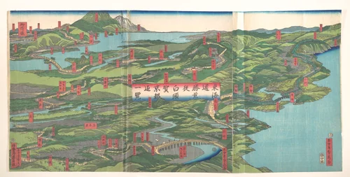 Panoramic Landscape by Utagawa Sadahide, print, 1807-1879