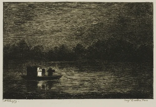 Night Voyage (The Fishing Net) by Charles-François Daubigny, print, 1861