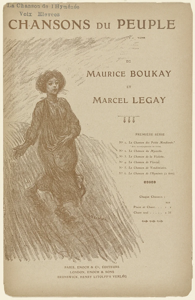 The Song of Messidor (Le Chanson de Messidor) from the series Songs of the People (Chansons du peuple) by Théophile-Alexandre Steinlen, print, 1892