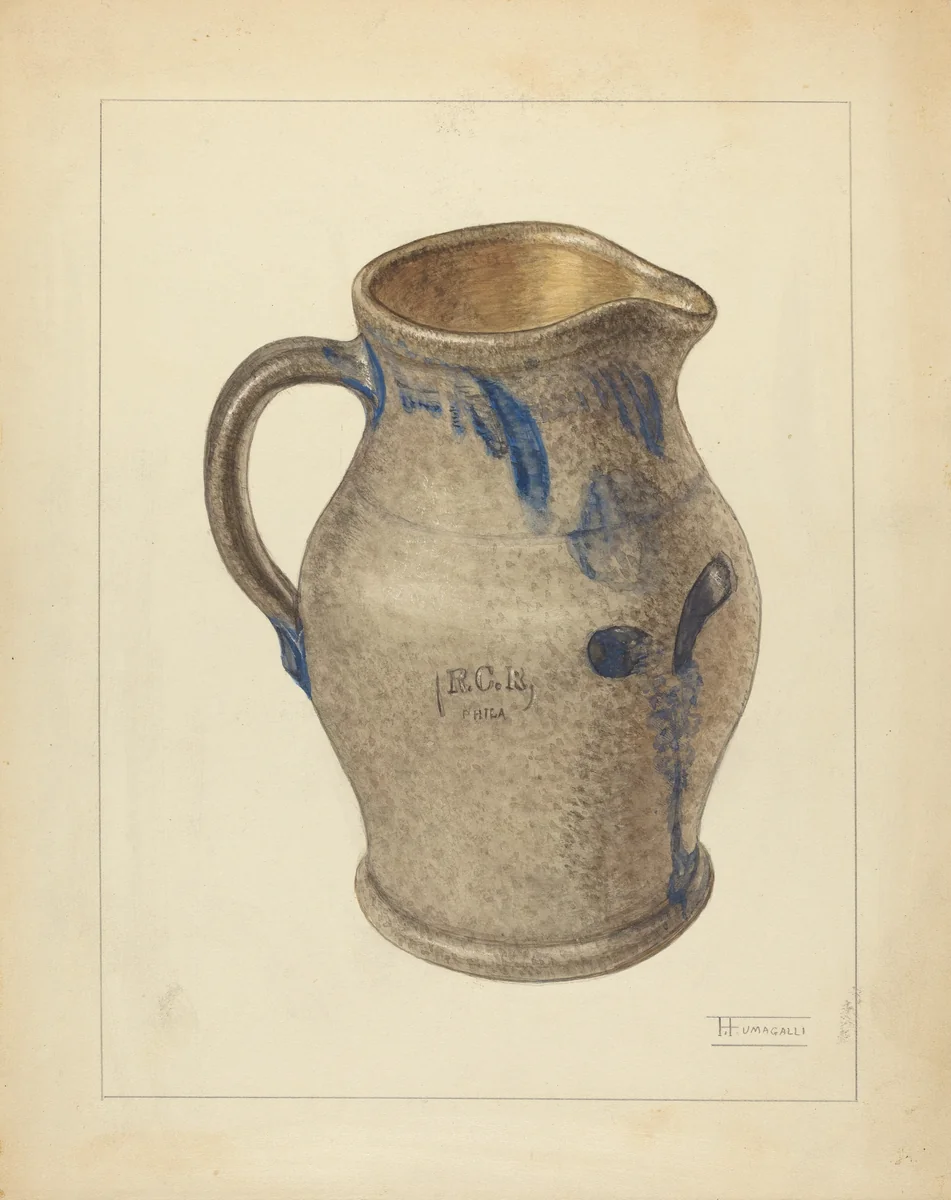 Pitcher by Frank Fumagalli, index of american design, 1940