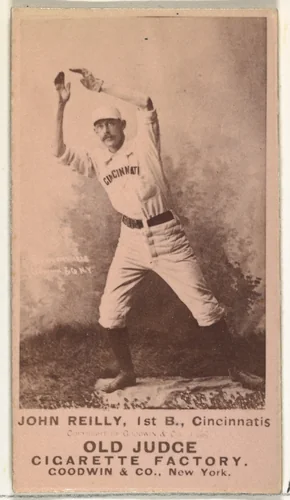 John Good "Long John" Reilly, 1st Base, Cincinnati, from the Old Judge series (N172) for Old Judge Cigarettes by Goodwin & Company, photograph, 1888