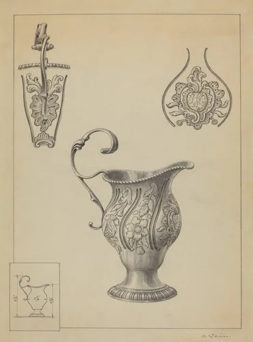 Silver Creamer by Simon Weiss, index of american design, 1936