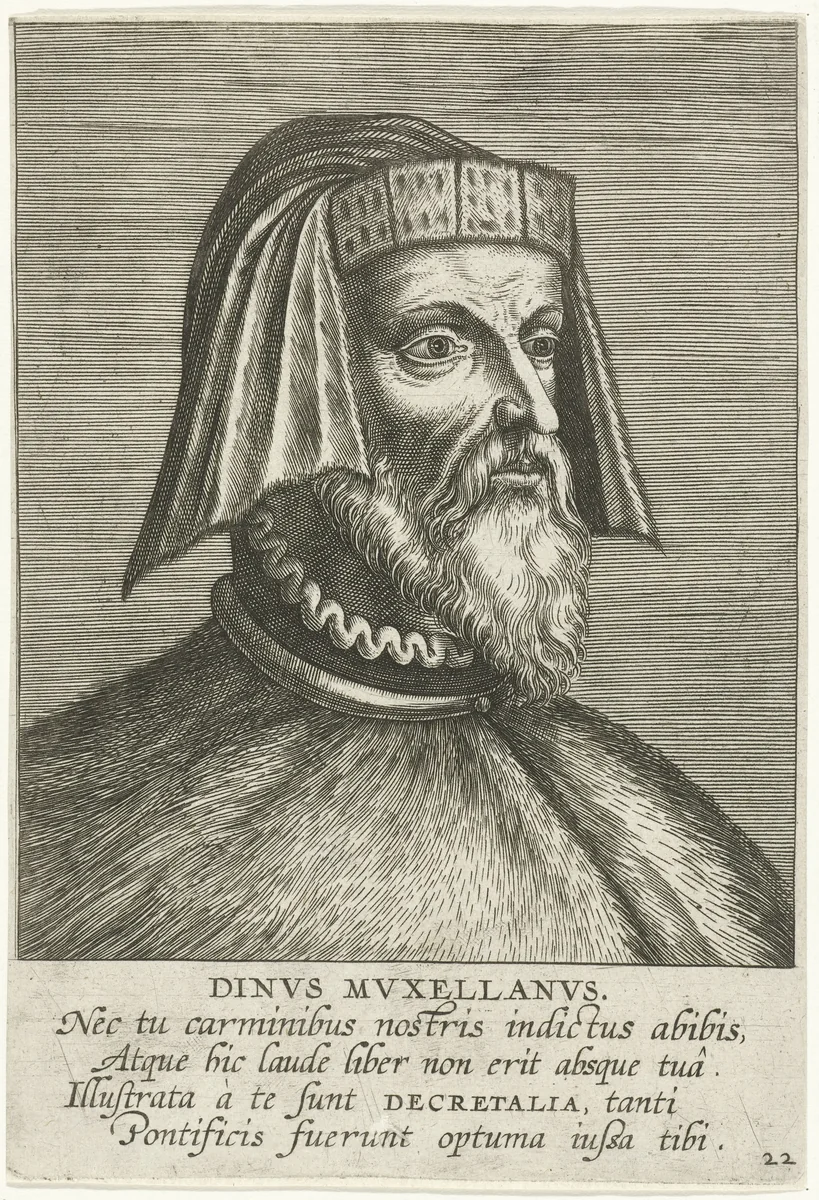 Portret van Dino Rossoni by Philips Galle, print, 1587-1606