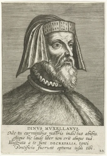 Portret van Dino Rossoni by Philips Galle, print, 1587-1606