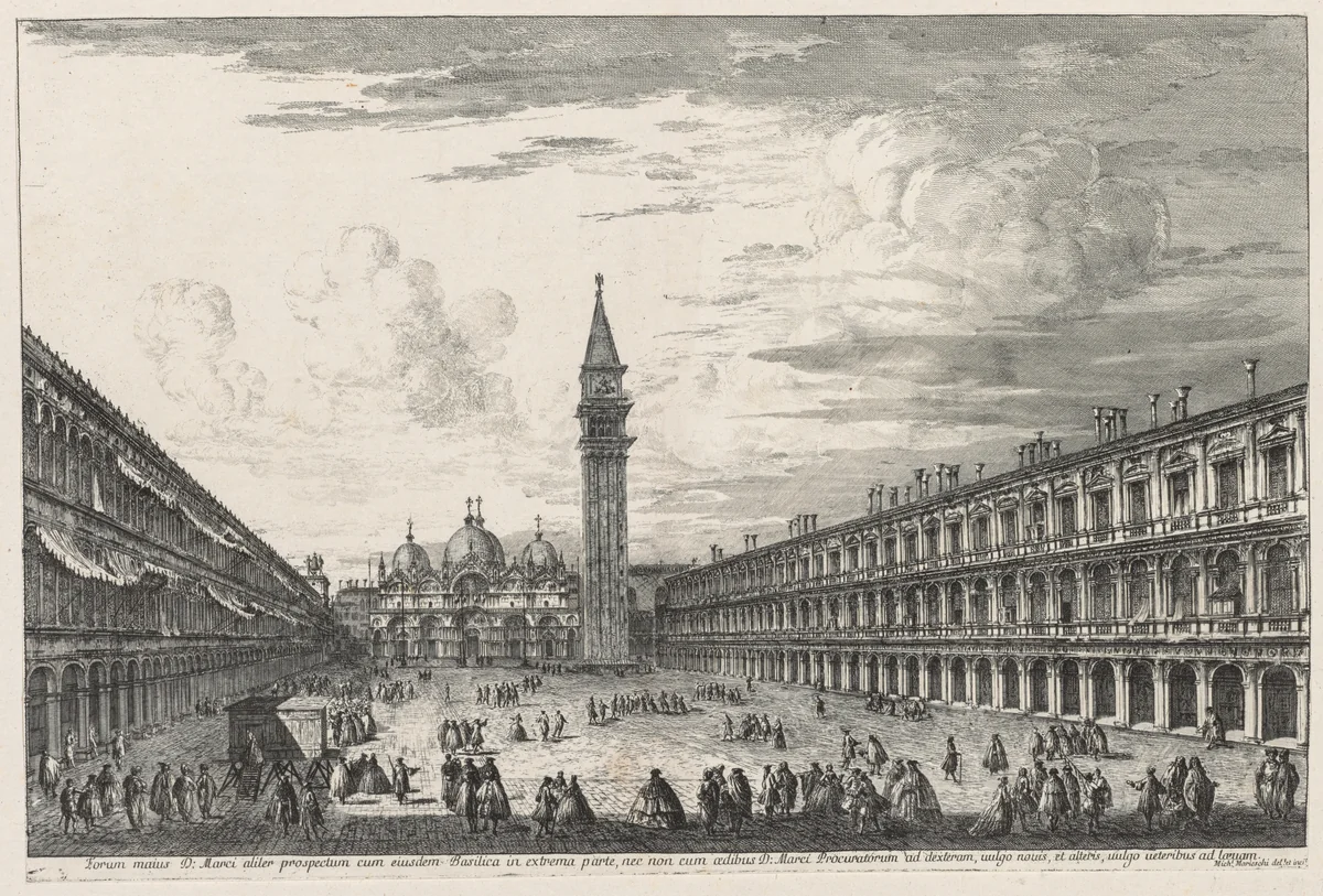 Views of Venice: Piazzo S. Marco by Michele Marieschi, print, 1741