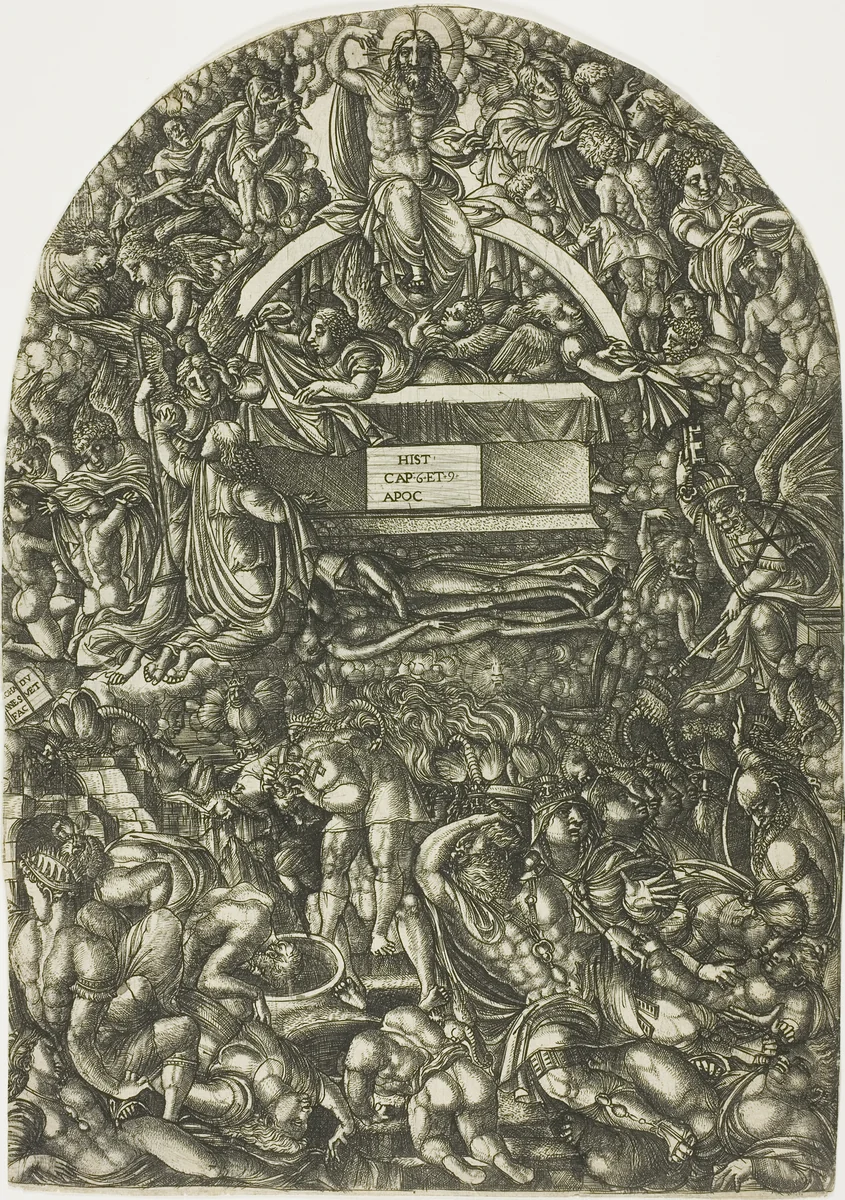 Opening of the Sixth Seal by Jean Duvet, print, 1555