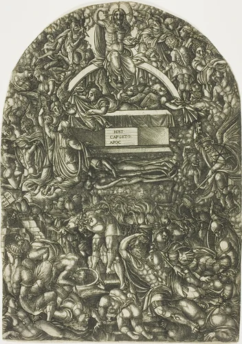 Opening of the Sixth Seal by Jean Duvet, print, 1555