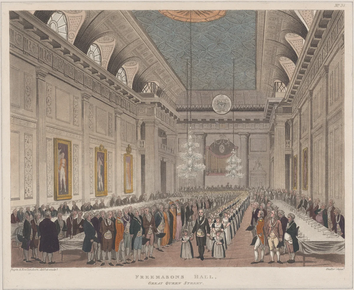 Freemasons' Hall, Great Queen Street by Thomas Rowlandson, print, 1808
