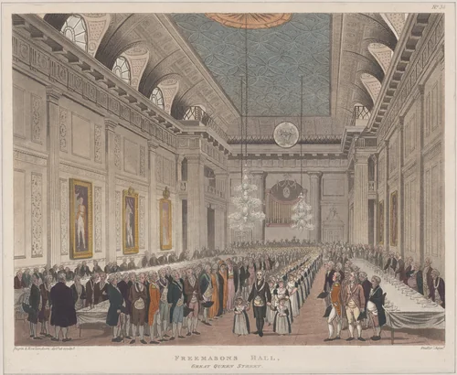 Freemasons' Hall, Great Queen Street by Thomas Rowlandson, print, 1808