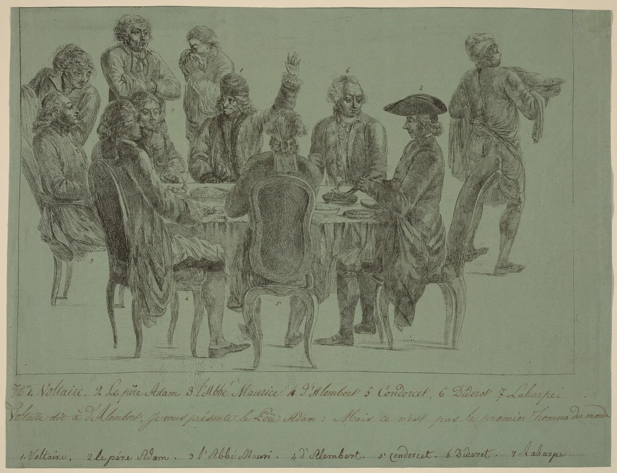 The Philosophers' Meal by Jean Huber, print, 1772-1800