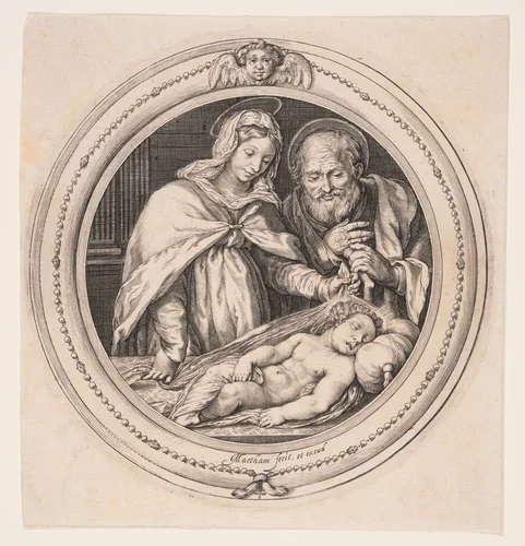 The Holy Family by Jacob Matham, print, 1590-1600