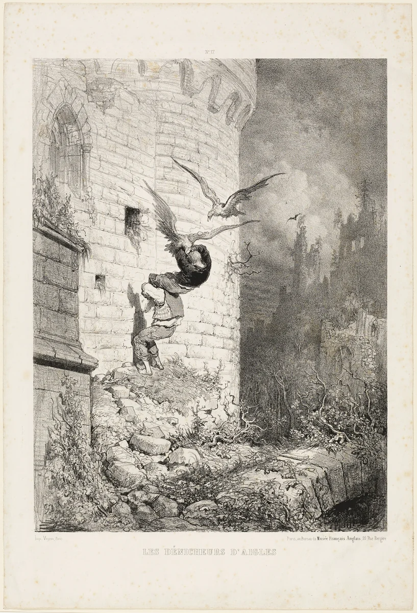 The Hunters of Eagles' Nests by Gustave Doré, print, 1857