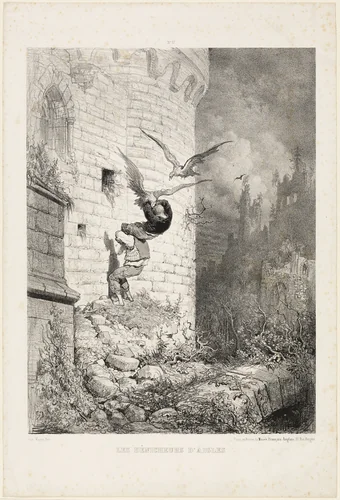 The Hunters of Eagles' Nests by Gustave Doré, print, 1857