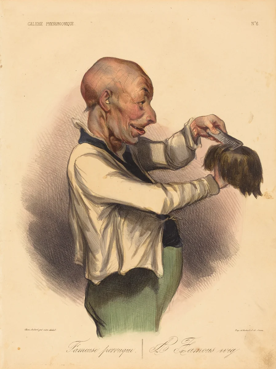 Fameuse perruque by Honoré Daumier, print, 1836