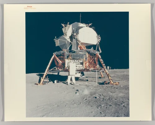 Buzz Aldrin with Apollo 11 Lunar Module on the Moon by Neil Armstrong, photograph, 1964-1974