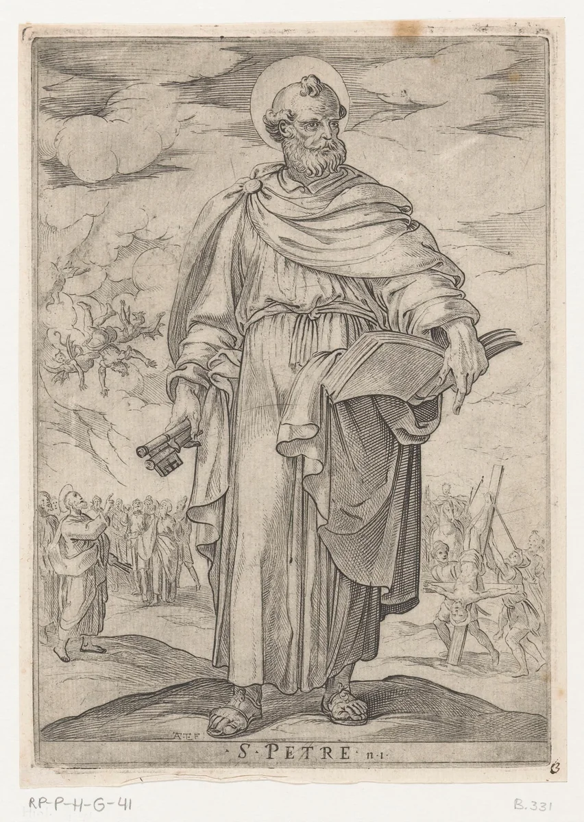 De heilige Petrus by Unknown, print, 1565-1630