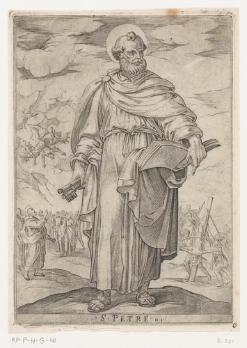 De heilige Petrus by Unknown, print, 1565-1630