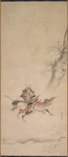 A Samurai on Horseback by Kusumi Morikage, painting, 1630-1699