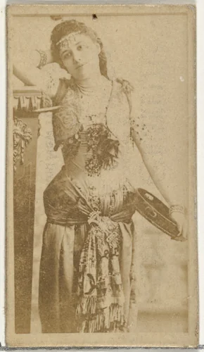 [Child holding tambourine], from the Actors and Actresses series (N145-8) issued by Duke Sons & Co. to promote Duke Cigarettes by W. Duke, Sons & Co., photograph, 1890-1895