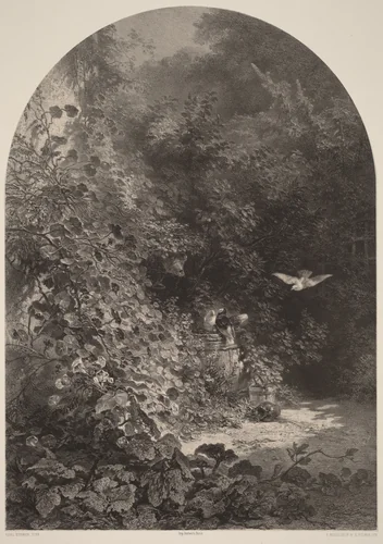 Un Coin de Jardin by Karl Bodmer, print, 1809-1893
