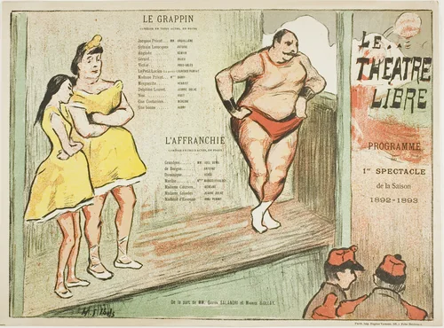First Performance: Le Grappin, l'Affranchie, for Le Théatre Libre by Henri Gabriel Ibels, print, 1892-1893