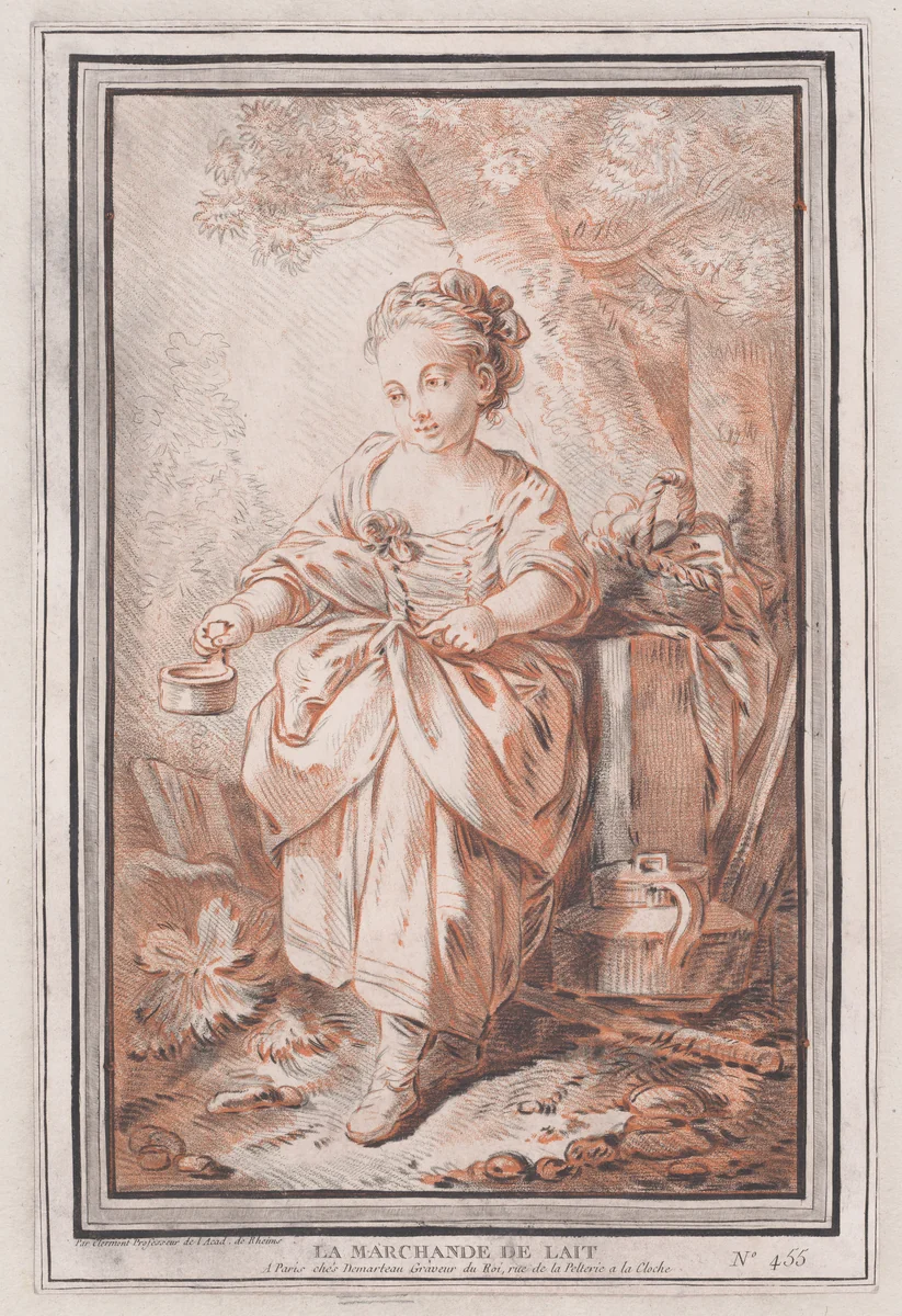La Marchande de Lait by Gilles Demarteau, print, 1737-1776