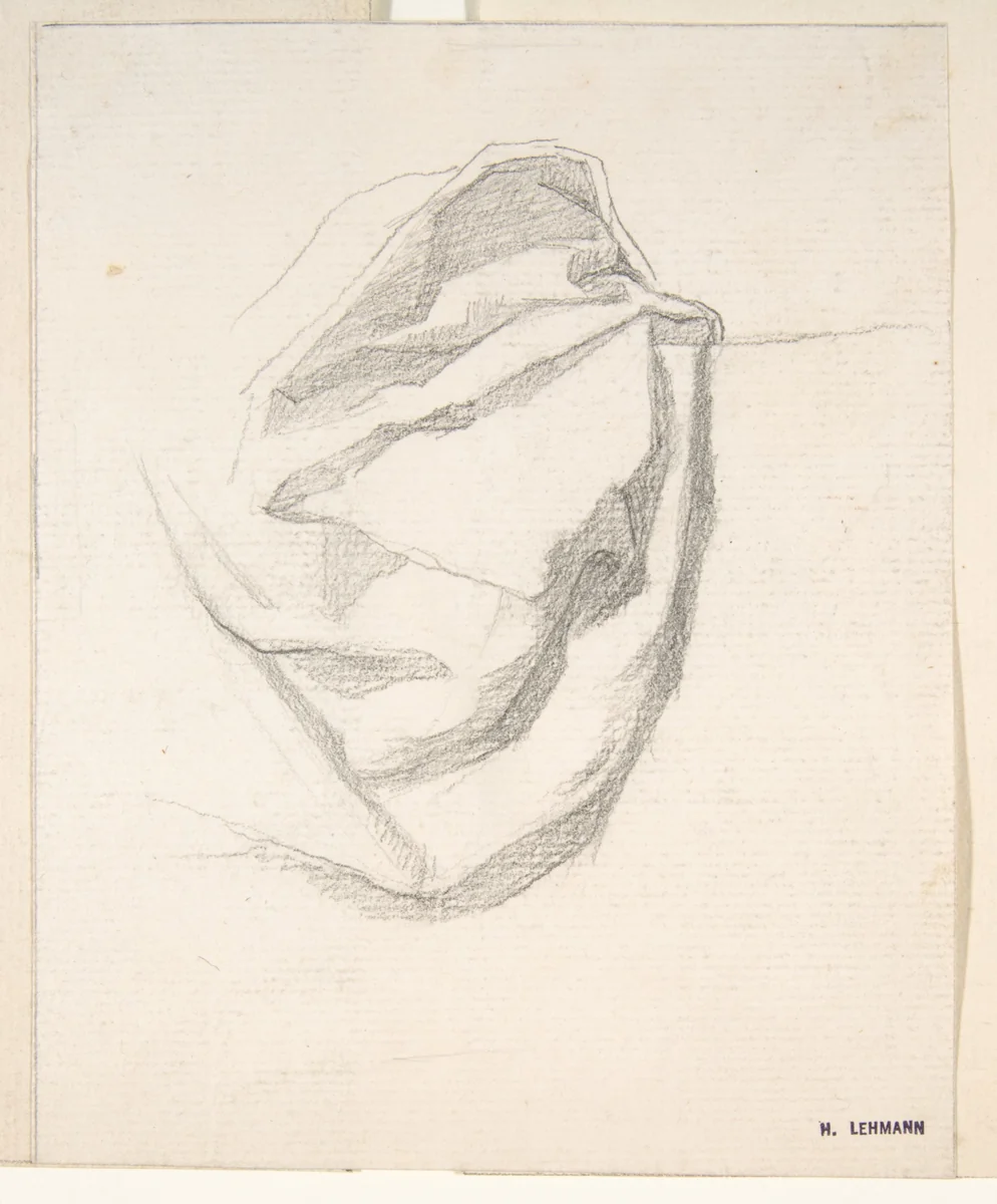 Study of Drapery by Henri Lehmann, drawing, 1825-1882