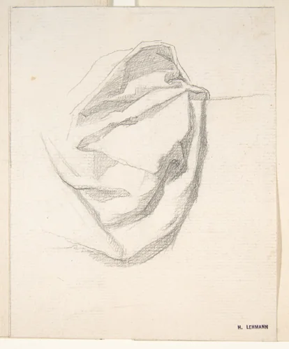 Study of Drapery by Henri Lehmann, drawing, 1825-1882