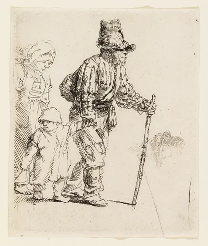 Peasant Family on the Tramp by Rembrandt van Rijn, print, 1647-1657