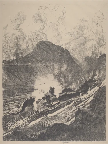 The Cut from Culebra by Joseph Pennell, print, 1912