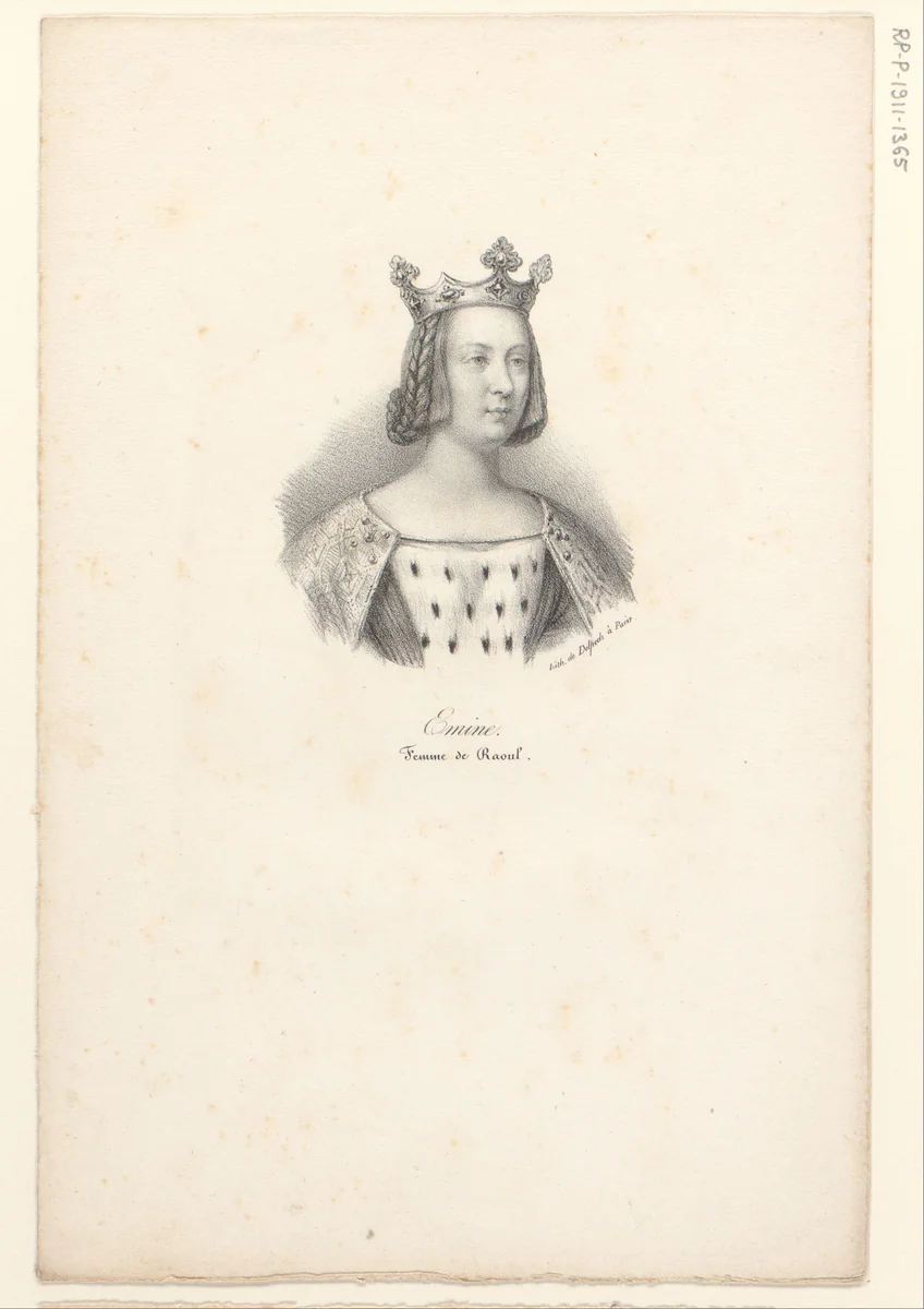 Portret van Emma van Frankrijk by anonymous, print, 1818-1842