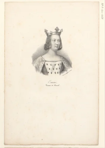 Portret van Emma van Frankrijk by anonymous, print, 1818-1842