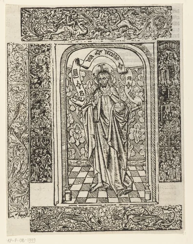 Christus als Salvator Mundi by Unknown, print, 1480-1500