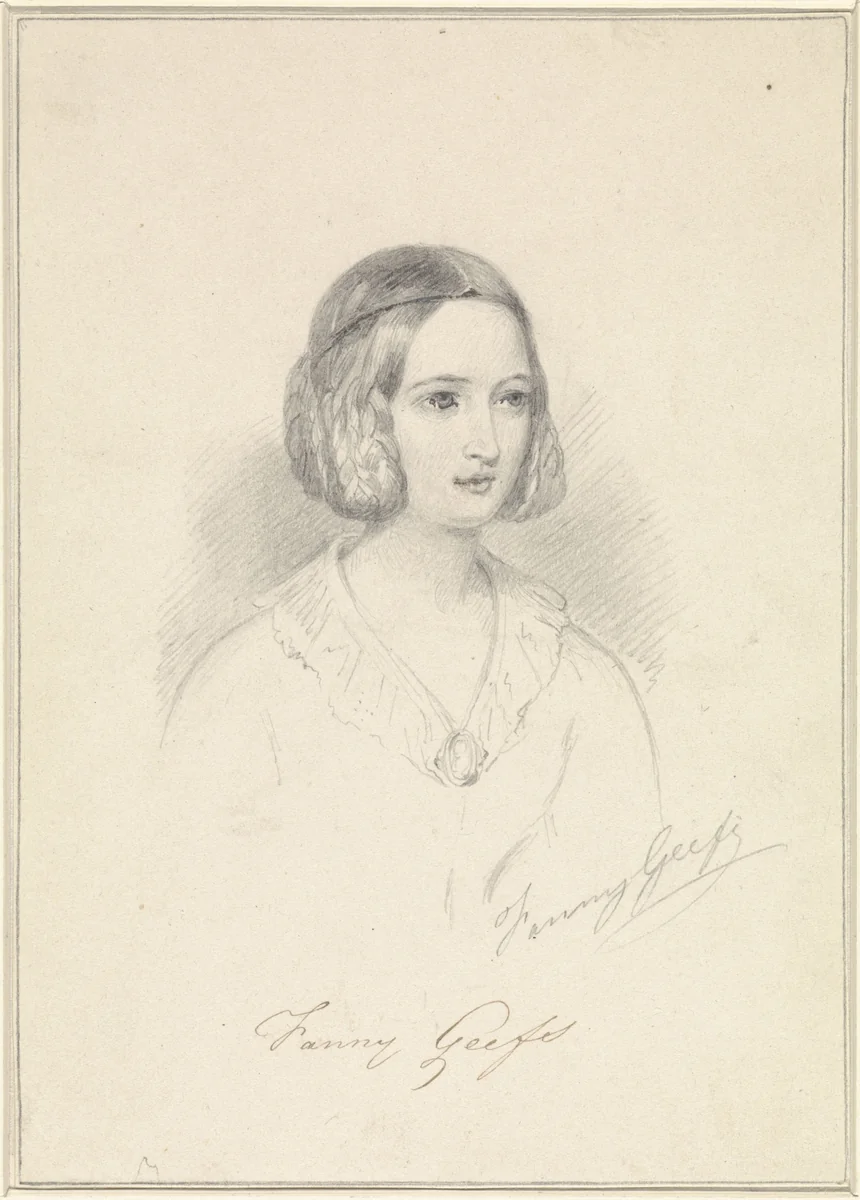 Zelfportret van Fanny Geefs-Corr by Fanny Geefs-Corr, drawing, 1840-1842