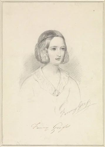 Zelfportret van Fanny Geefs-Corr by Fanny Geefs-Corr, drawing, 1840-1842