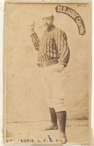 Pete Gillespie, Left Field, New York, from the Old Judge series (N172) for Old Judge Cigarettes by Goodwin & Company, photograph, 1887-1890