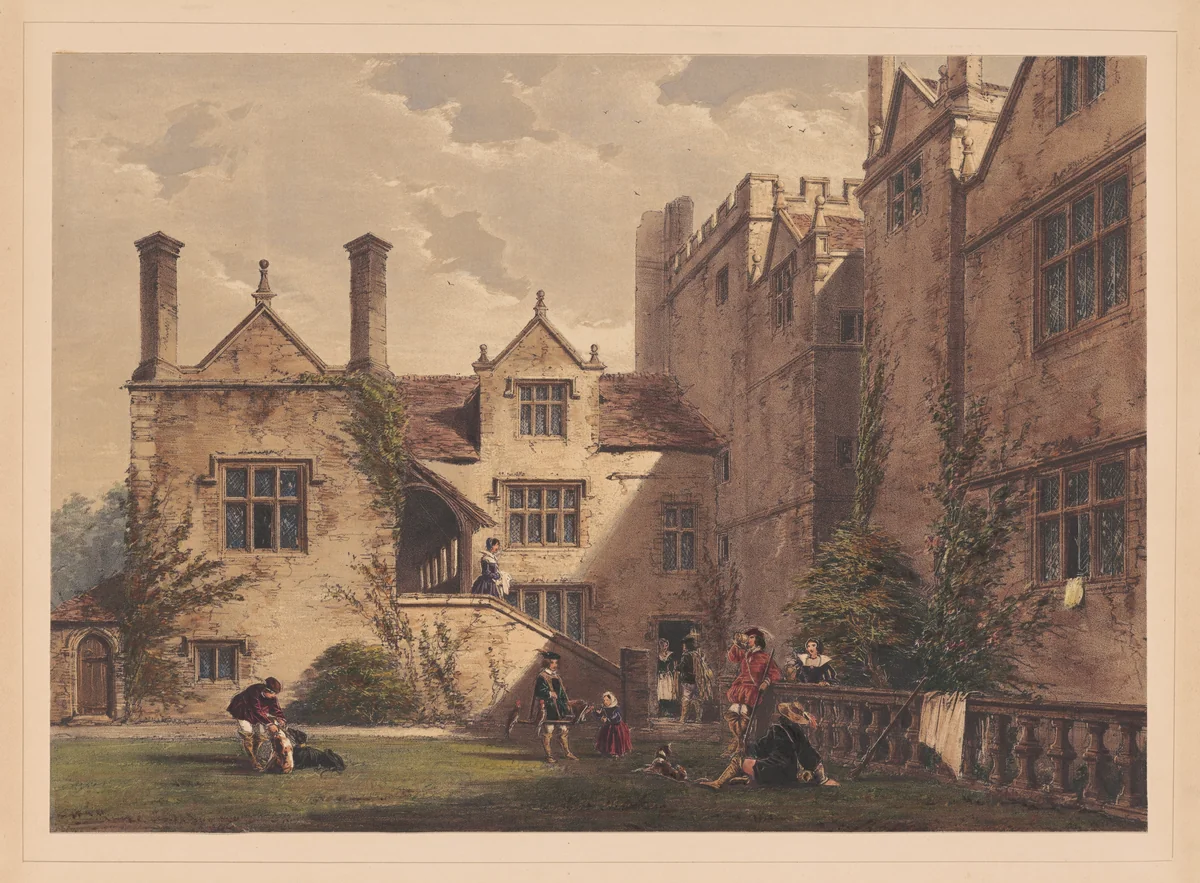 Borwick Hall, Lancashire by Joseph Nash, print, 1849