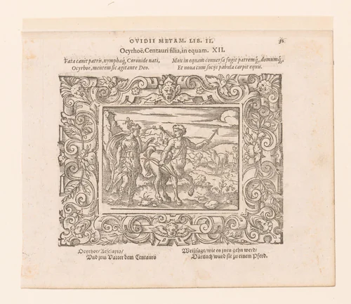 Ocyrhoe wordt in een paard veranderd by Virgilius Solis, print, 1569