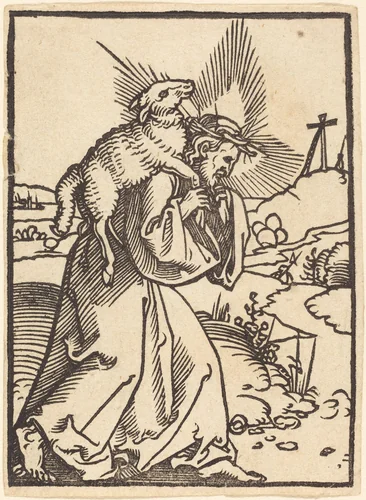 The Good Shepherd by Sebald Beham, print, 1527