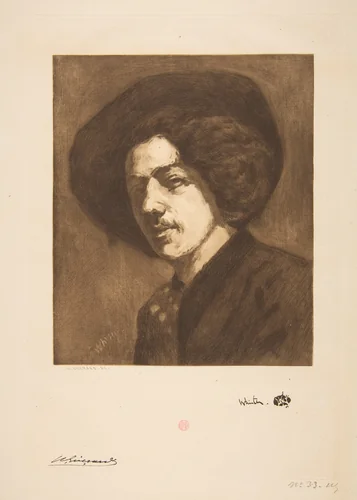Whistler's "Portrait of Himself" by Henri Charles Guérard, print, 1888