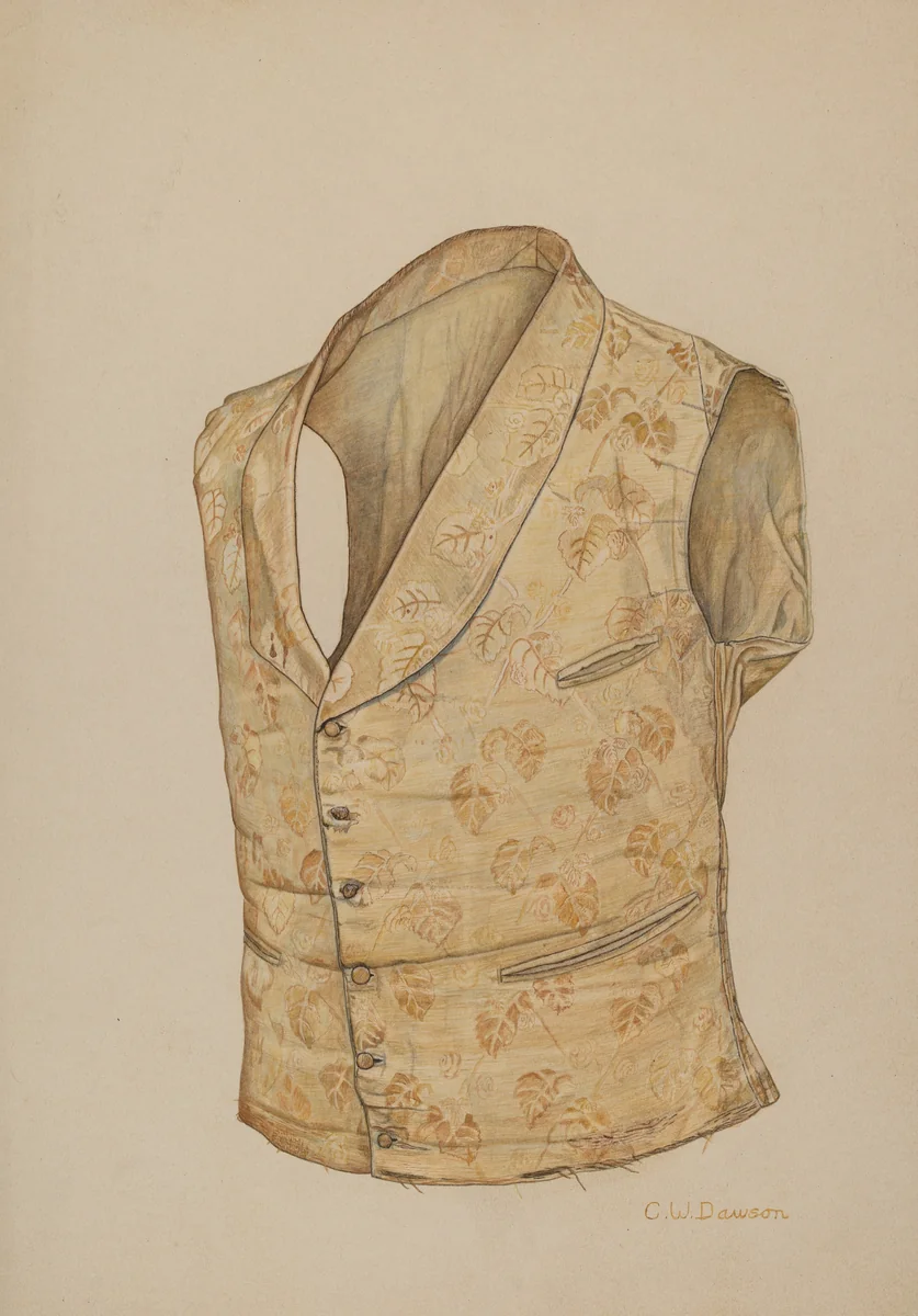 Waistcoat by Clarence W. Dawson, index of american design, 1941