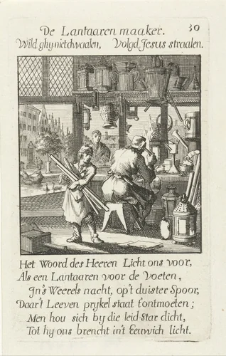 Lantaarnmaker by Jan Luyken, print, 1694